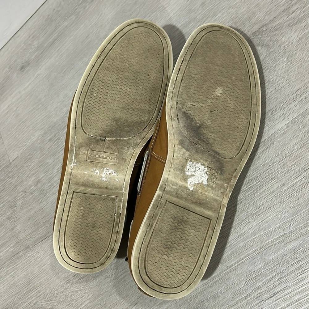 Coach men’s leather boat shoes